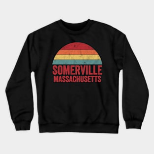 Somerville city Massachusetts Vintage 70s 80s Distressed Retro Crewneck Sweatshirt